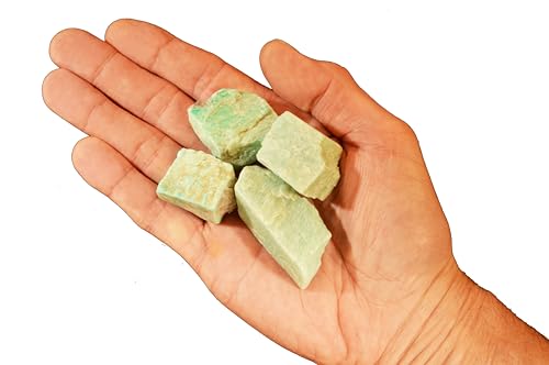Rock Your Chakra Amazonite Crystal 1" 4 Pieces All Chakras Rocks and Minerals Healing Crystals and Stones Specimen Reiki