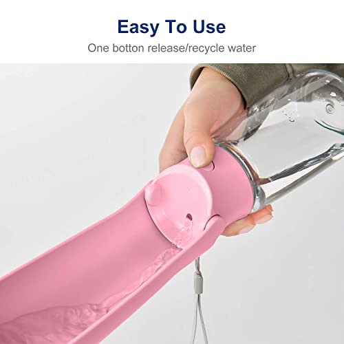 Image of WePet Foldable Portable Dog Water Bottle Puppy Water Dispenser with Drinking Feeder, 19 OZ, High-Temperature Resistant Leak Proof for Pets Outdoor Walking, Hiking, Travel, Food Grade Plastic BPA Free