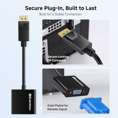 Cable Matters DisplayPort to VGA Adapter, DP to VGA Adapter, Black - image 6