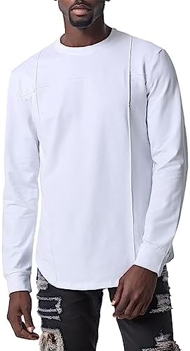 Men Long Sleeve Cotton T-Shirt Casual Vintage Crewneck Sports Tee 2023 Fall and Winter Halloween Pullover Sweatshirts