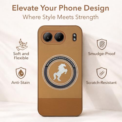 Image of Jkobi PU Leather Finish Back Cover Case for Oneplus Nord 4 (Professional Minimalist Texture | MagSafe Compatile | Camera Protection | Sleek Sober Formal)