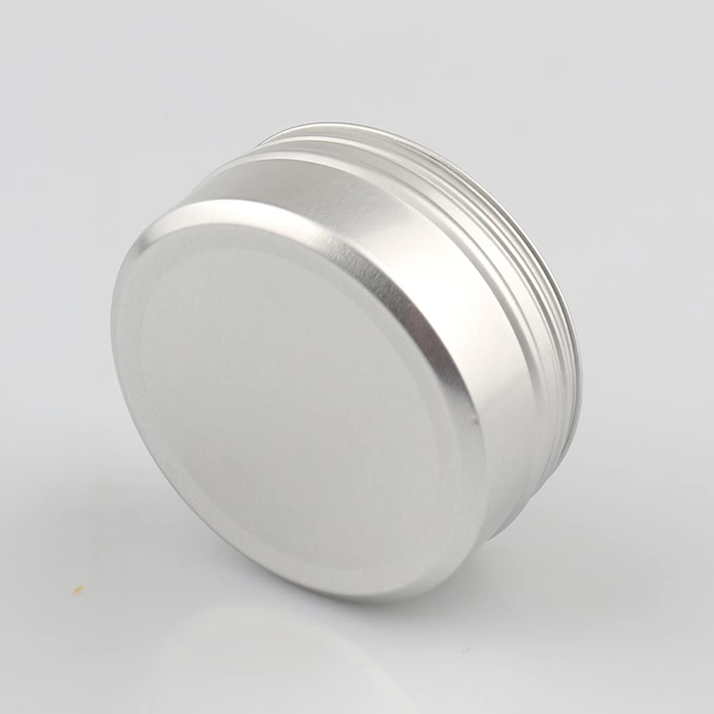 Aluminiumdosen, 150 ml, 100 Stück Schraubdeckelbehälter für Lippenbalsam, DIY-Kerzen, Salbe und Pulver, mit Löffeln und Etiketten im Lieferumfang enthalten