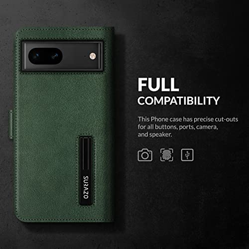 Surazo Leather Wallet Mobile Phone Case Compatible with Google Pixel 7a, Flip & Fold Smartphone Case with Stand, RFID Blocker - Image 4