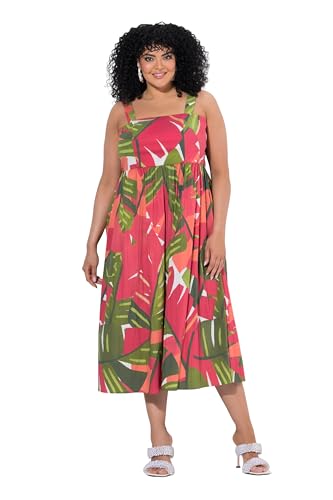Robe longue motif palmiers et dos smocké extensible Ulla Popken