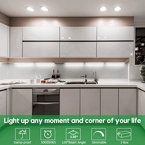 Tdlol 12 Pack Recessed Lighting 6 Inch With Junction Box, 12W 120W Eqv Recessed Lighting, Led Ceiling Light, Dimmable Can Lights, 5000K Daylight White 1050Lm High Brightness Recessed Lights - Etl #TOP3