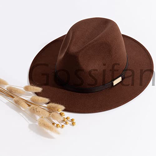 Image of Fedora Hats for Men Wide Brim Panama Hat with Classic Belt