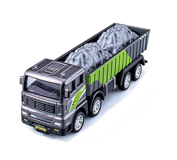 Image of Unbreakable Friction Power Dumper Construction Truck Die cast Alloy Model Engineering Excavator Toy for Kids Boys Girls Pull Back Vehicle
