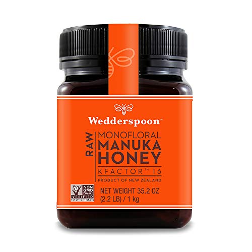 Wedderspoon Raw Premium Manuka Honey KFactor 16, Unpasteurized, Genuine New Zealand Honey, Multi-Functional, Non-GMO Superfood, 35.2 oz