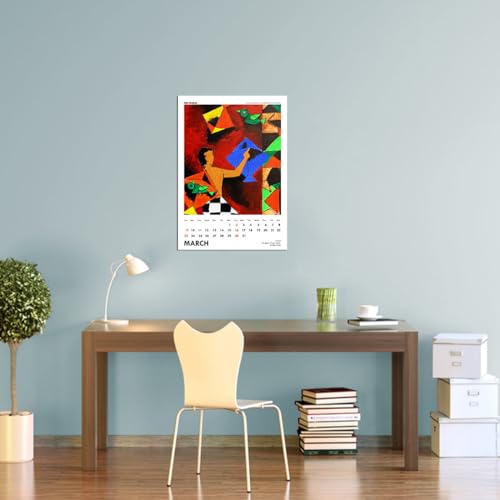 Image of Tallenge - 2026 Desk Calendar - M F Husain - Art By Indian Master - 6 x 9 Inches for Home & Office (Paper, Desk Calendar)