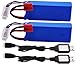 Blomiky 2 Pack 7.4V 2000mAh Lipo Battery Banana Connecdtor Plug and Charger Cable Replacement for DRC-446 and S yma X8C X8W Quadcopter / X8C Battery 2