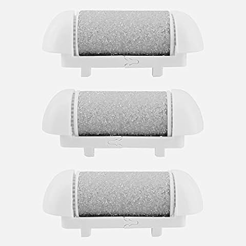 Electric Callus Remover Refill,Elmchee Perfect Refill 3 Same Rough Replacement Rollers Professional Feet Care Grinding Heads Pack of 3 (Grey) Cover
