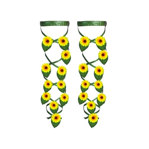 Correas para las piernas con diseño elástico y elegante de flores góticas para fiestas