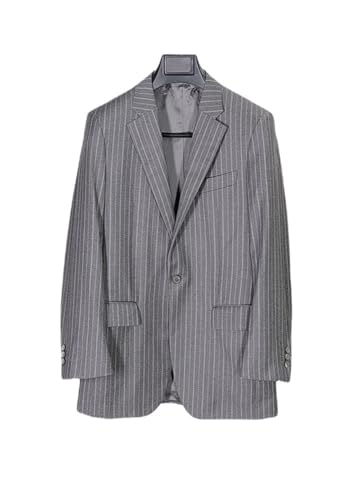 Kromoc Men's Stripe Suit Notch Lapel One Button 2-Piece Tuxedos Wedding Cosplay3