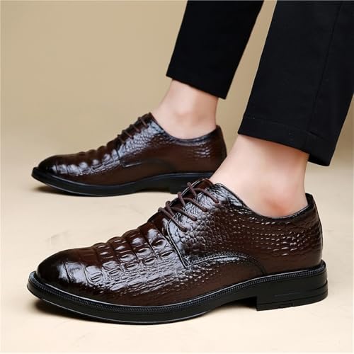 Men's Lace up Dress Shoes Genuine Leather Oxfords Comfortable Breathable Slip On Round Toe Business Casual Formal Fashion Shoes2