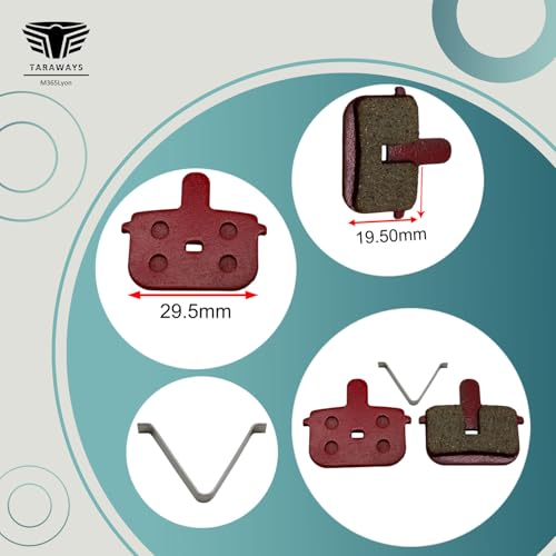 M365Lyon - Brake pads compatible with Kugoo Gbooster 11E Scooter, Red, 29.5x29mm - Image 3