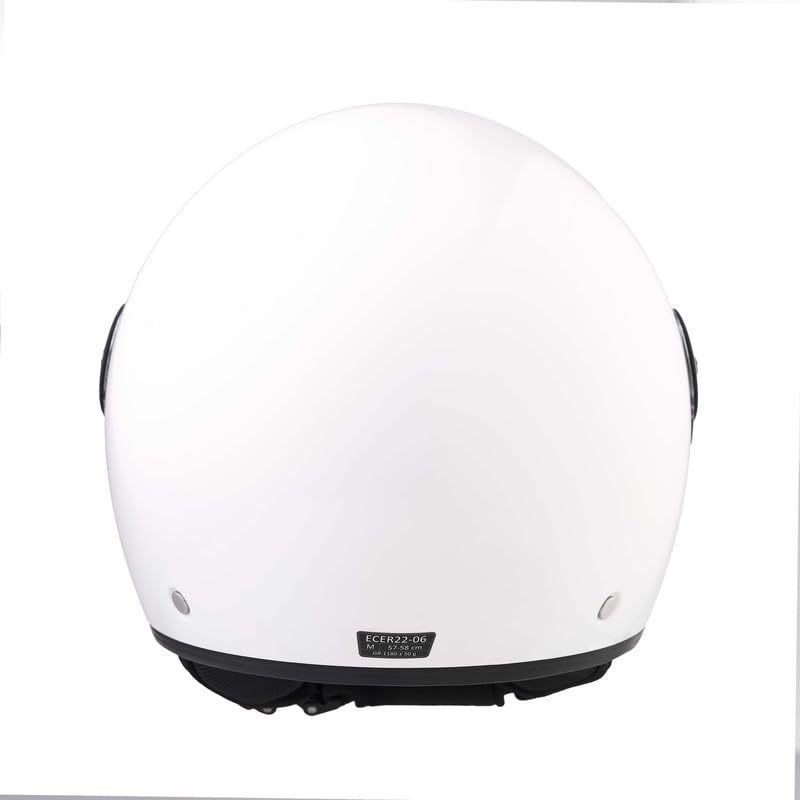 BHR Casco Demi-Jet 840 DUAL SHIELD - Casco Scooter Doppia Visiera Omologato ECE 22.06 con Visierino Interno Parasole e Sgancio Micrometrico - Bianco XS