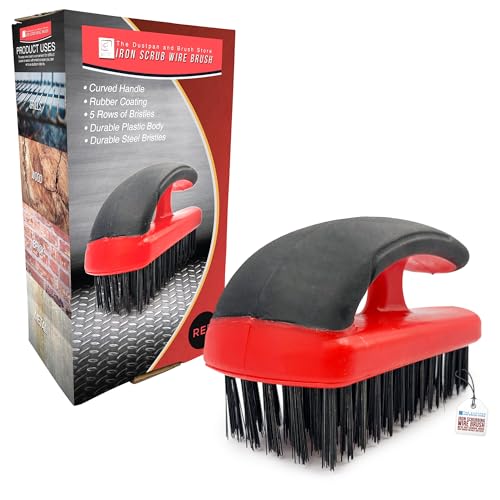 Hand Block Wire Brush – Iron Grip Stiff Metal Brush, Heavy Duty Wire for Rust Removal, Brickworks, and Paint Removal