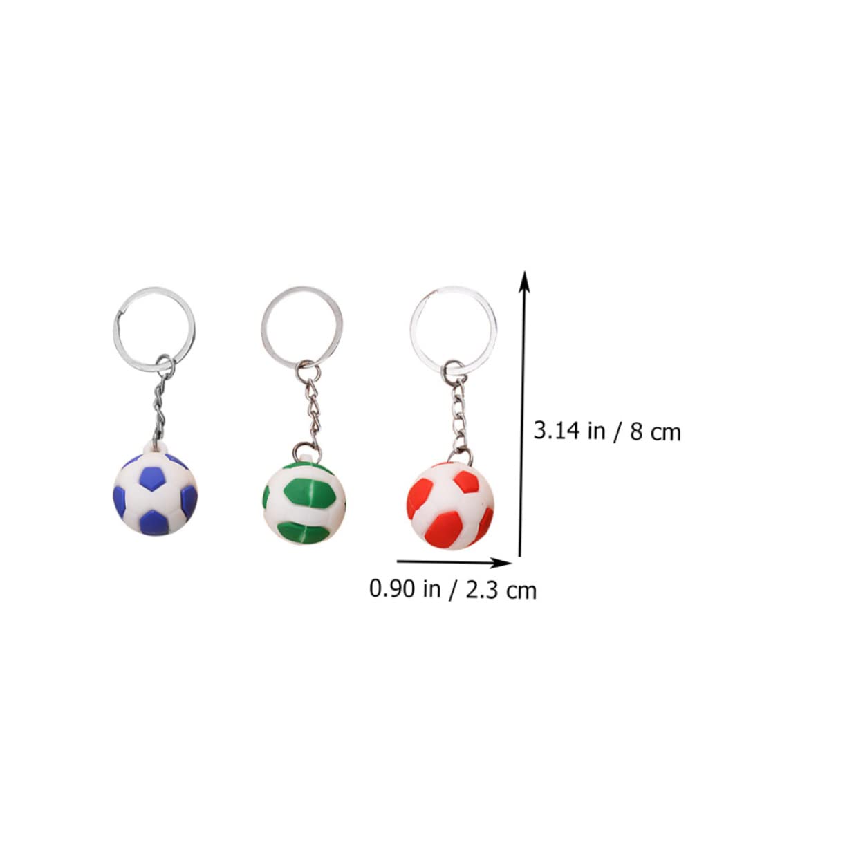 36stücke Fußball Schlüsselanhänger Farbige Sport Schlüsselringe Praktische Für Taschen Handys Mitgebsel Für Kinderpartys