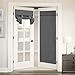 Flamingo P Tricia Blackout Curtain for French Door - Thermal Insulated Room Darkening Door Curtain Panel, Rod Pocket Noise Reducing Single Door Panel, 26 x 68 Inches - 1 Panel, Deep Gray