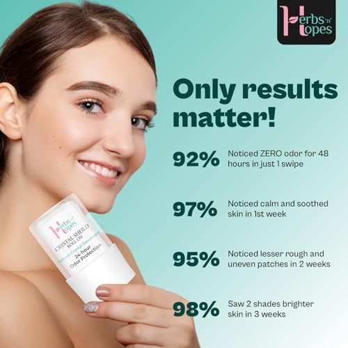 Image of Herbs 'n' Hopes Alum underarm Roll on - Crystal Shield Roll-On Deodorant - 80g | Natural Alum Stick for Men & Women | Fragrance-Free, Non-Sticky, Eco-Friendly, Gentle on Skin | Men & Women, Non Sticky Alum Stick, Cooling & Soothing Formula, 24-Hrs Natural Odor Protection, 80 gm