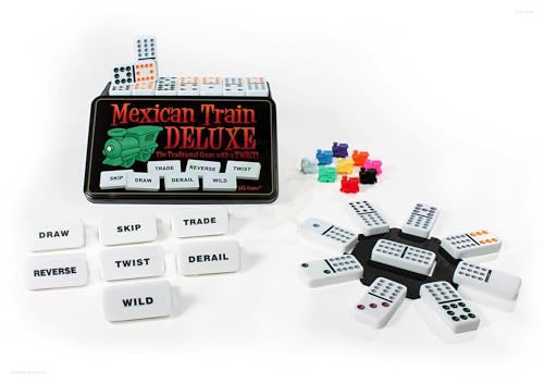 Set Deluxe de Dominó Mexican Train con Fichas de Acción