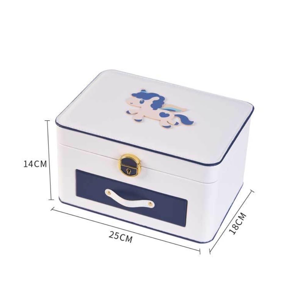 portagioie Portagioie portatile 2 strati Organizzatore Collana Anello Orecchini Custodia regalo con serratura Portagioie da viaggio porta gioielli