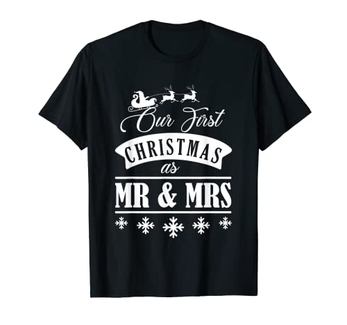 Our First Christmas Mr Mrs Christmas Couple de Père Noël T-Shirt