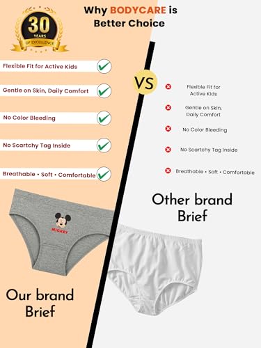 Image of BODYCARE Boy's Cotton Printed Brief Pack of 5 Print Suitable for All Day Wear with Ultrasoft and Durable Waistband for Rash Free Experience (Color & Print May Vary)