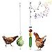 Filhome 2 pinchos para verduras y gallinas, soporte de fruta para gallinas, pájaros, acero inoxidable, soporte para alimentos, juguete con campanas