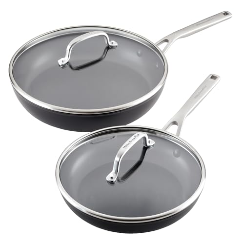 Image of KitchenAid Hard-Anodized Nonstick Frying Pan Set, 4-Piece, 10 & 12-Inch