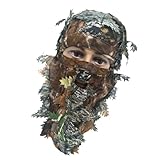 Camouflage-Blattmütze, Camping-Kopfbedeckung, 3D-Ghillie-Mesh-Gesichtsabdeckung, realistische Blattmuster-Kapuze, leicht, atmungsaktiv, Verkleidungen, Outdoor, für Fotografie, Wildtierbeobachtung