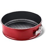 HONGBAKE 7 Inch Springform Pan with Texture, Cheesecake Pans with Leakproof Removable Bottom,...