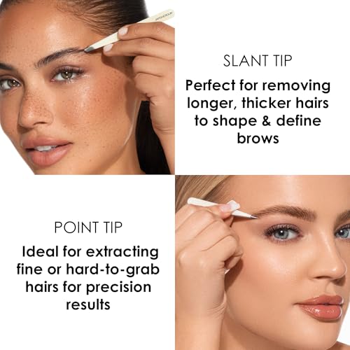 JAPONESQUE Pointed & Slant Tweezers Natural Shimmer Set, Precision Crafted, Hand Sharpened Tips for Shaping and Defining Brows - Thumbnail 6