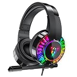 Kabelgebundene Kopfhörer Kopfhörer Mikrofon und Gaming RGB-Steuerung Over-Ear-Unterdrückung von USB-Audiogeräuschen G505 Kabelgebundener Kopfhörer Qja725
