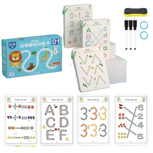 Image of TAZLYN 64 pages magic book for kids 2-5years Magic Practice Workbook for Kids Tracing & Drawing Reusable Pen Control Book for Lines, Shapes, Patterns & Numbers Ideal for Early Learning (PACK OF 1)