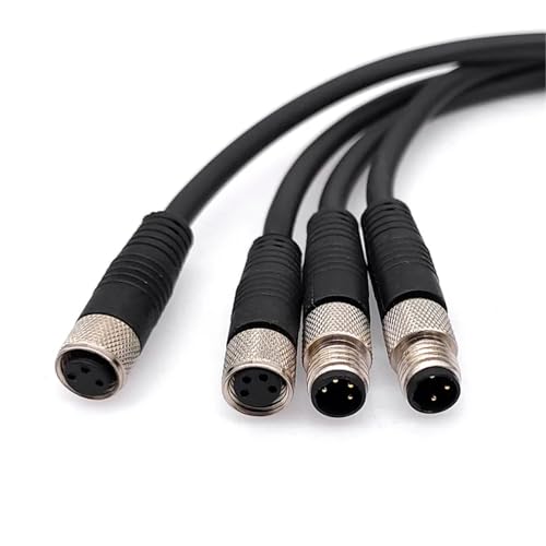 Conector M8 de 4 pines macho acodado con cable para sensor industrial de 2m 4
