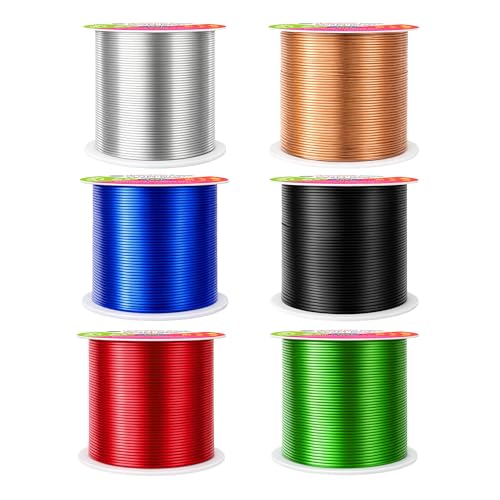Image of Mandala Crafts 22 GA Black Red Green Assorted Anodized Aluminum Craft Wire | 450 FT, Colored, Flexible, Bendable for Bonsai Armature Sculpting Wire Wrapping Jewelry Making, Weather & Tarnish Resistant