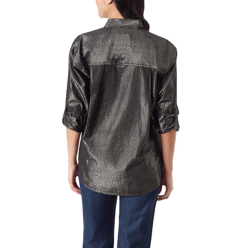 Image of Gloria Vanderbilt Women's Amanda Oversized Button Down Shirt with Roll-tab Sleeves