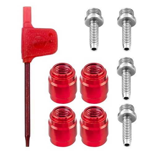 4 Sets Bike Oil Olive Insert Disc Brake Connecting Insert Kit for Avid Sram Bicycle Hydraulic Hose Fitting Insert Tool Disc StealthamaJig Brake Hose STEALTH-A-MAJIG Quick Install with T8 Spanner