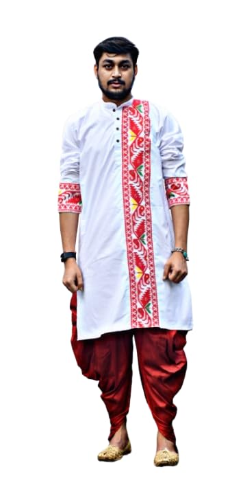 Men’s Kurta Set Jamdani Work | Punjabi Kurta | Indian Wear for Festive and Casual Occasions Wedding (Set Of 1)-picture-26