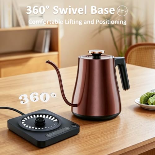Image of Gooseneck Electric Kettle 1.0L,1000W, Smart, Pour Over, Copper