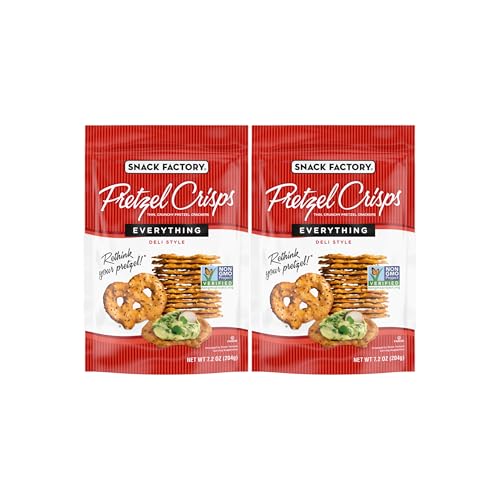 Image of Snack Factory Everything Pretzel Crisps, Non-GMO, 7.2 OZ Resealable Bag (Pack of 2)