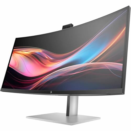 Image of HP 734pm 34 inch Class Webcam UW-QHD Curved Screen LED Monitor - 21:9-34 inch Viewable - in-Plane Switching (IPS) Black Technology - Edge LED Backlight - 3440 x 1440 - FreeSync Premium - 400 Nit - 5 ms - 12
