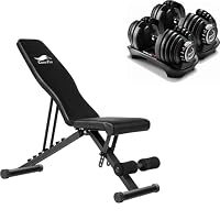 可変式ダンベル 24kg×2 ベンチセット トレーニング 自宅ジム Amazon | 商品 トレーニングベンチ＋可変式 ダンベル 24kg