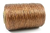 Kulay Artificial Deer Sinew Brown Waxed Flat Polyester Thread for Beading, Leather, Tie-dye Crafts and Sewing, Brown Sinue (5-Ply, 300 Yards or 900 Feet)