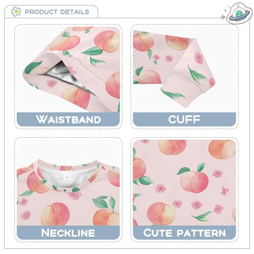 JUNZAN Fruits Peach Leaves Kids Boys Pullover Hoodie Fleece Hoodies for Girls Sports 4T3