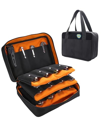 Image of VIPERADE VE40 Knife Display Case with 40 Slots, Folding Knives Storage Holder, Knife Collection Carrier Bag for Folding Knives Flashlights Multitools