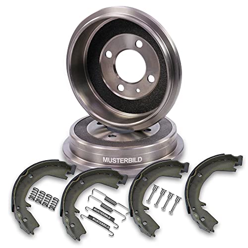 ATEC Germany Kit de freno eje trasero incl. 2x tambor de freno eje trasero 4x zapatas de freno eje trasero 1x kit de montaje Compatible con MERCEDES-BENZ Clase A (W168)