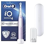 Oral-B iO4 Electric Toothbrushes For Adults, Oral B Electric Toothbrush, 1 Toothbrush Head, Travel Case & Toothbrush Head Holder, 4 Modes With Teeth Whitening, UK 2 Pin Plug, Lavender