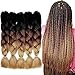 5packs 24" 3 Tones Ombre Braiding Hair Crochet Hair Extensions Jumbo Braids Kanekalon Synthetic Hair For Braiding 100g/pack
